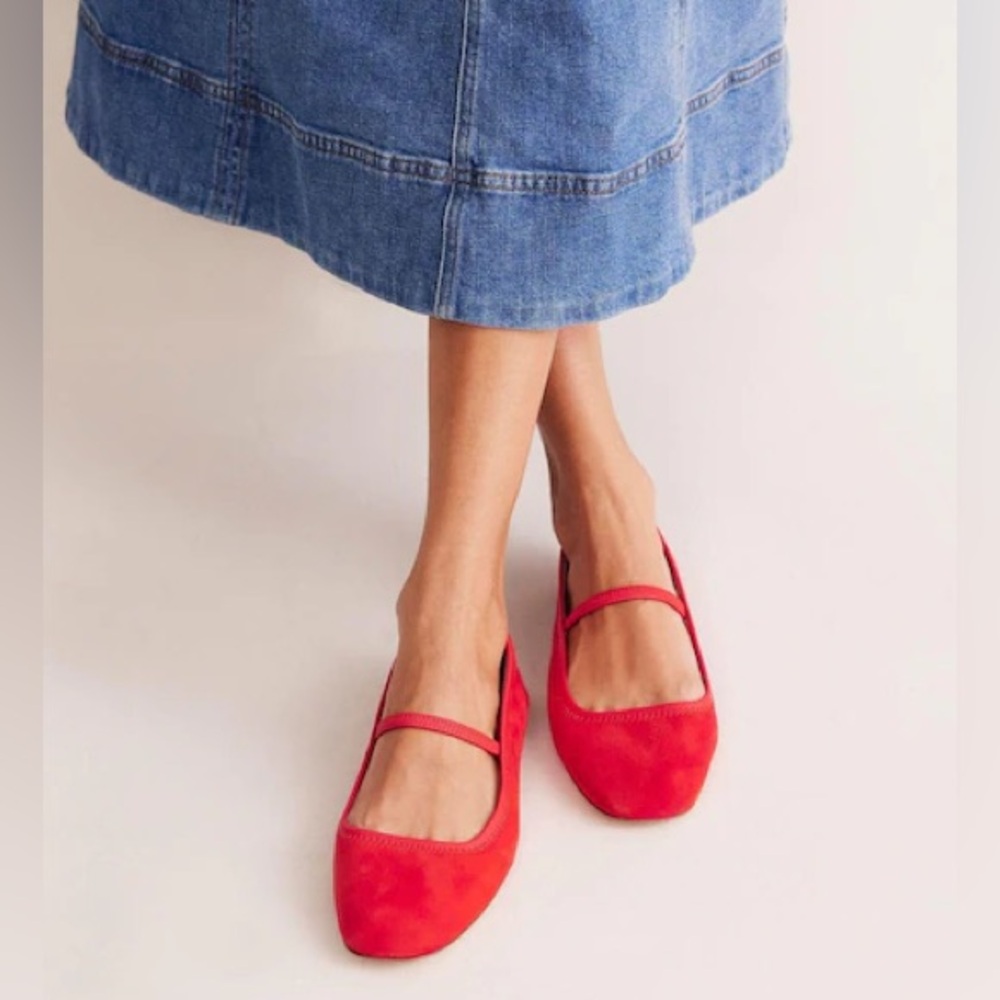 Boden Red Mary Jane Ballet Flats